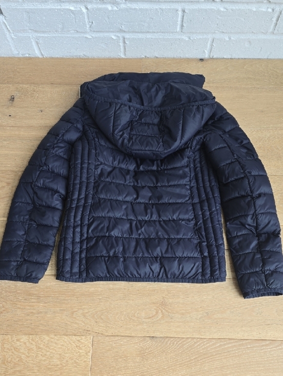 Michael Kors Dark Navy Quilted Hooded Puffer with Gold Accents - Picture 2 of 3